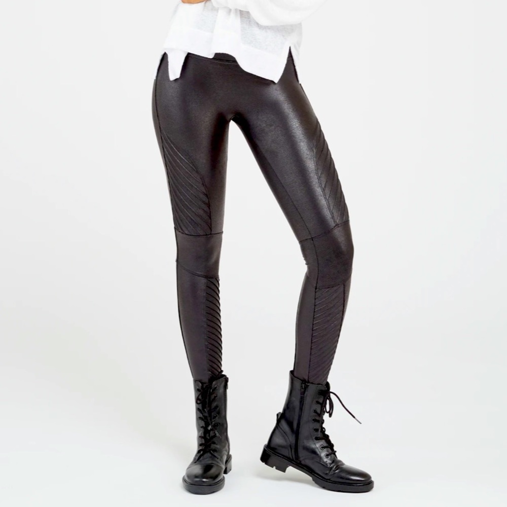 Spanx Faux Leather Moto Leggings NWOT